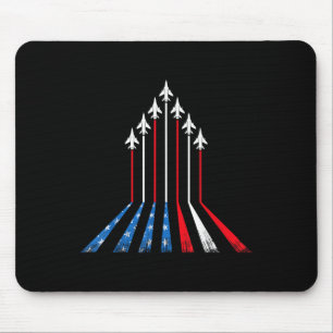 American Flag Patriotic 4th Of July Red White Blue Mouse Pad