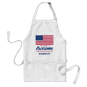 American Flag  Patriotic Awesome Grill Master Standard Apron