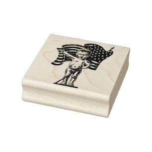 American flag Patriotic baby Rubber Stamp