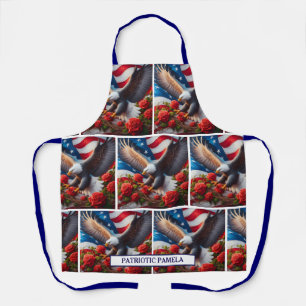 American Flag Patriotic Bald Eagle Apron