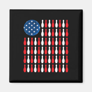 American Flag - Patriotic Bowler And Bowling Magnet