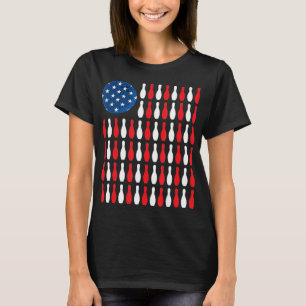 American Flag - Patriotic Bowler & Bowling T-Shirt