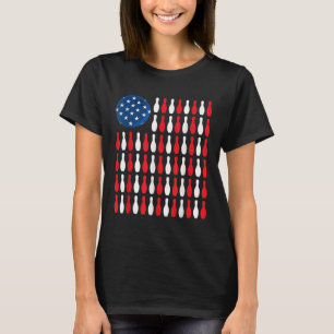 American Flag - Patriotic Bowler & Bowling T-Shirt