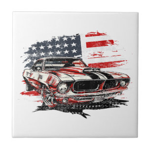 American Flag Patriotic Ceramic Tile