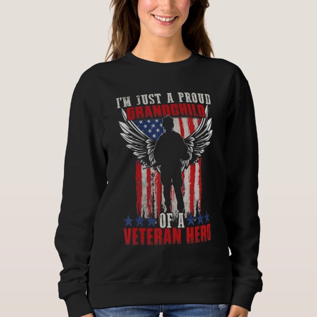 American Flag Patriotic Day Veterans Day for Kids Sweatshirt (Front)