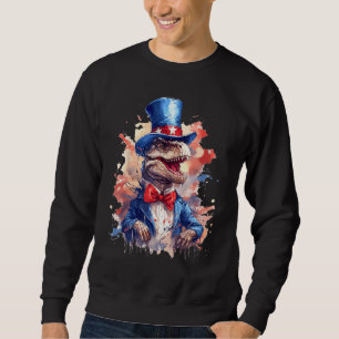 American Flag Patriotic Dinosaur 4th Of July Sweatshirt