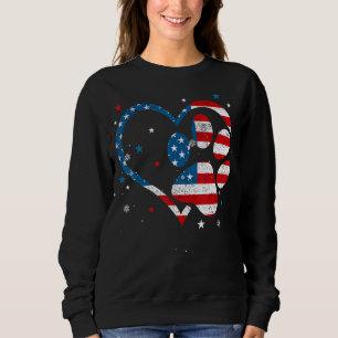 American Flag Patriotic Dog & Cat Paw Print 4th O Sweatshirt