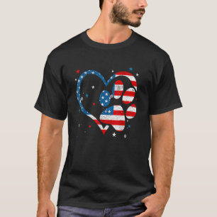 American Flag Patriotic Dog & Cat Paw Print 4th O T-Shirt