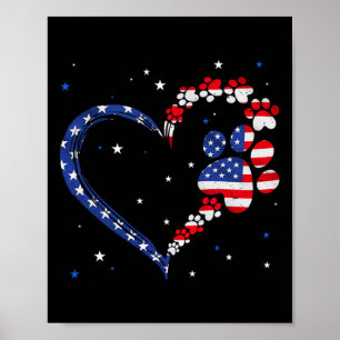American Flag Patriotic Dog Cat Paw Print 4th Of J