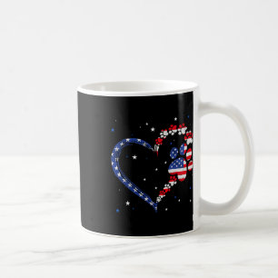 American Flag Patriotic Dog Cat Paw Print 4th Of J Coffee Mug