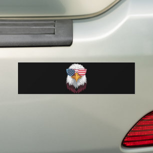 American Flag Patriotic Eagle 4th Of July Bumper Sticker