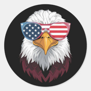 American Flag Patriotic Eagle 4th Of July Classic Round Sticker