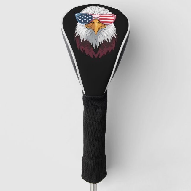 American Flag Patriotic Eagle 4th Of July Golf Head Cover (Front)