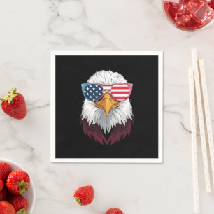 American Flag Patriotic Eagle 4th Of July Napkin