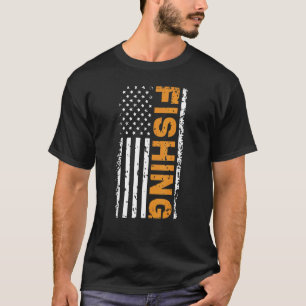 American Flag Patriotic Fishing & Fisherman T-Shirt