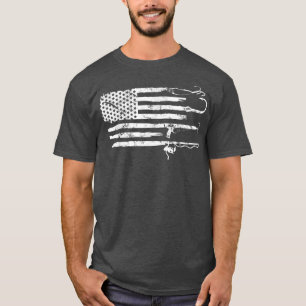 American Flag Patriotic Fishing Fourth Of July 83  T-Shirt