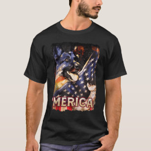 American Flag Patriotic German Shepherd 4th Of Jul T-Shirt