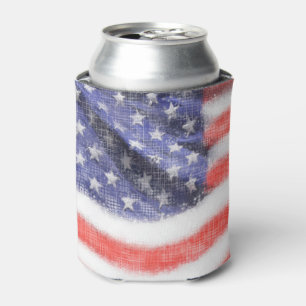 "American Flag" "Patriotic Gift" Can Cooler