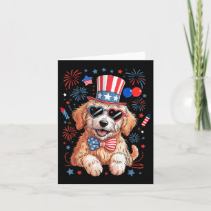 American Flag Patriotic Goldendoodle 4th Of July D Card