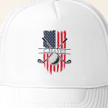 American Flag Patriotic Golfer Trucker Hat<br><div class="desc">Create your own American Flag Patriotic Golfer Trucker Hat! Personalise this design with your own text. You can further customise this design by selecting the "Edit Design" button if desired.</div>