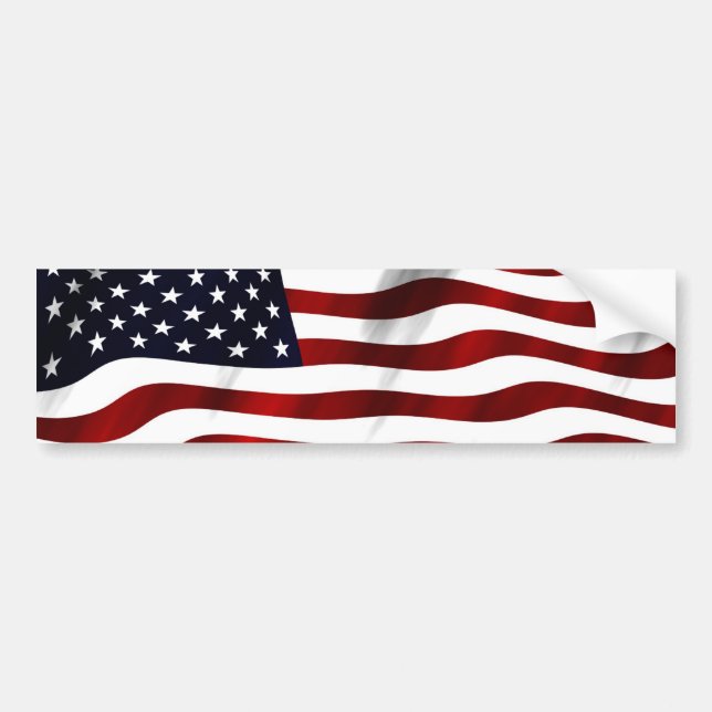 American Flag Patriotic Independence Day Bumper Sticker (Front)