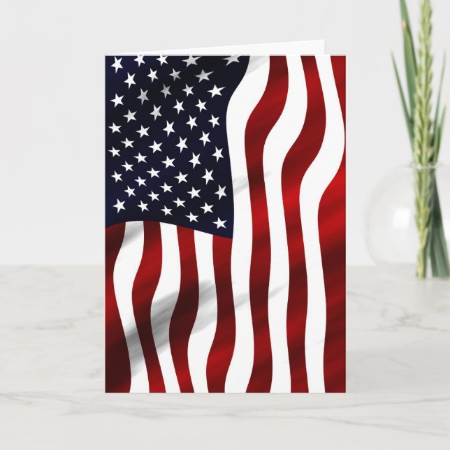 American Flag Patriotic Independence Day Card (Front)