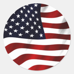 American Flag Patriotic Independence Day Classic Round Sticker