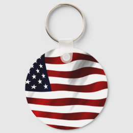 American Flag Patriotic Independence Day Key Ring