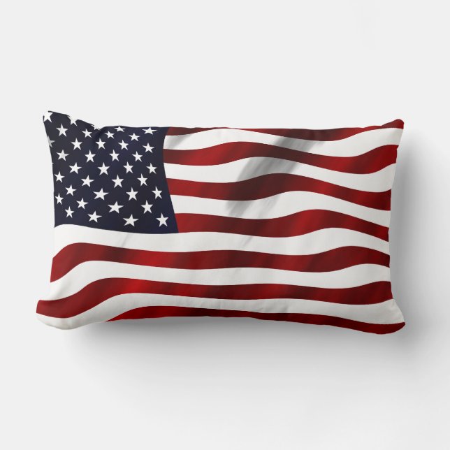 American Flag Patriotic Independence Day Lumbar Cushion (Front)