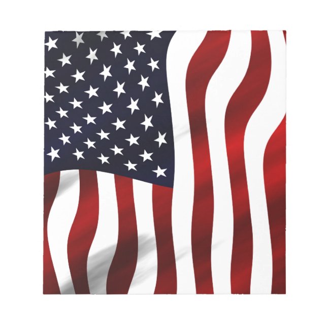 American Flag Patriotic Independence Day Notepad (Front)