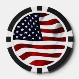 American Flag Patriotic Independence Day Poker Chips