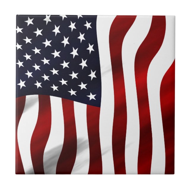 American Flag Patriotic Independence Day Tile (Front)