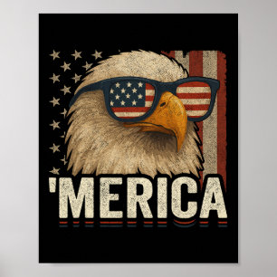 American Flag Patriotic Ld Eagle - 4th Of July Usa Poster