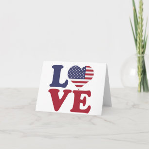 American Flag Patriotic Love Card