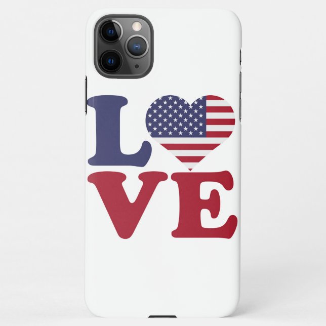American Flag Patriotic Love iPhone Case (Back)