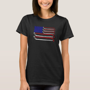 American Flag Patriotic Men Women Hockey USA Youth T-Shirt