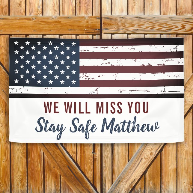 American Flag Patriotic Military Going Away Party Banner (Creator Uploaded)