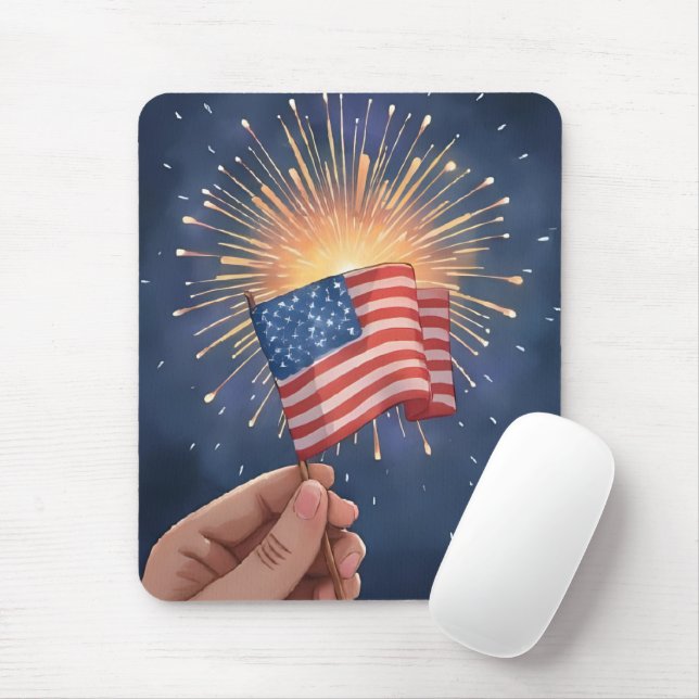 American Flag Patriotic Mouse Pad (With Mouse)