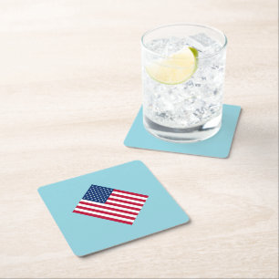 American Flag Patriotic Party Paper Coasters