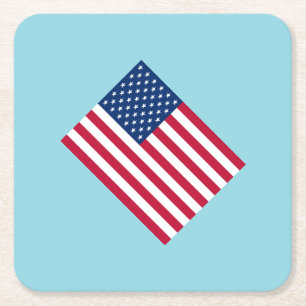 American Flag Patriotic Party Paper Coasters