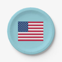 American Flag Patriotic Party Paper Plates