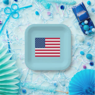 American Flag Patriotic Party Paper Plates