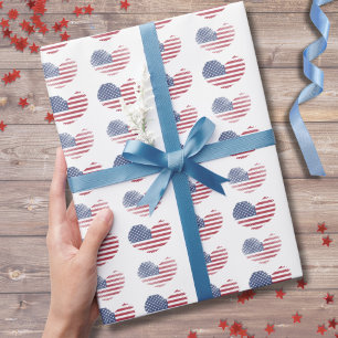 American Flag Patriotic Pattern Wrapping Paper