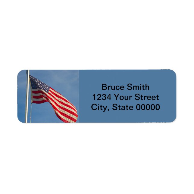 American Flag Patriotic Personalise Return Address Label (Front)