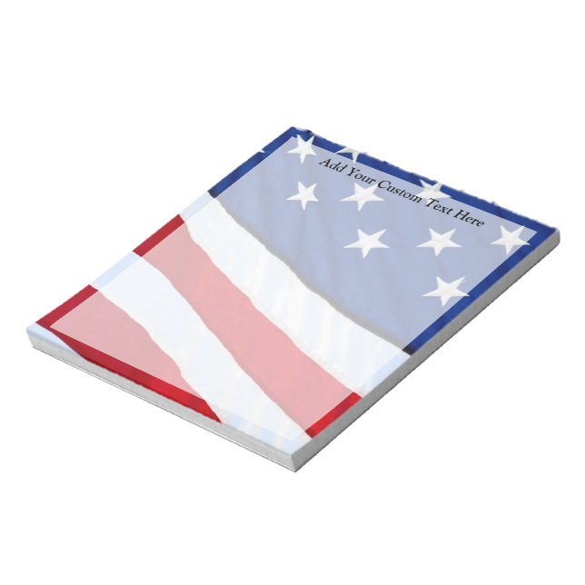 American Flag Patriotic Personalised Memo Pad (Rotated)