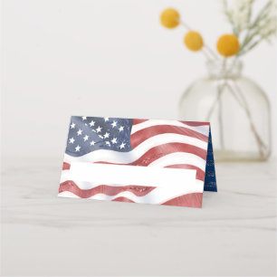 American Flag Patriotic Place Card