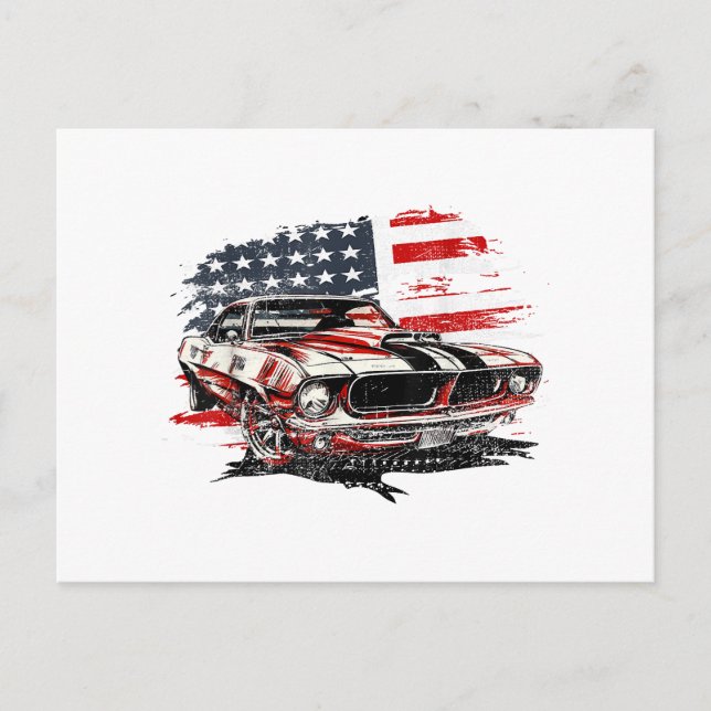 American Flag Patriotic Postcard (Front)