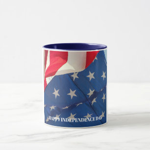 American Flag Patriotic Red White Blue Custom Mug
