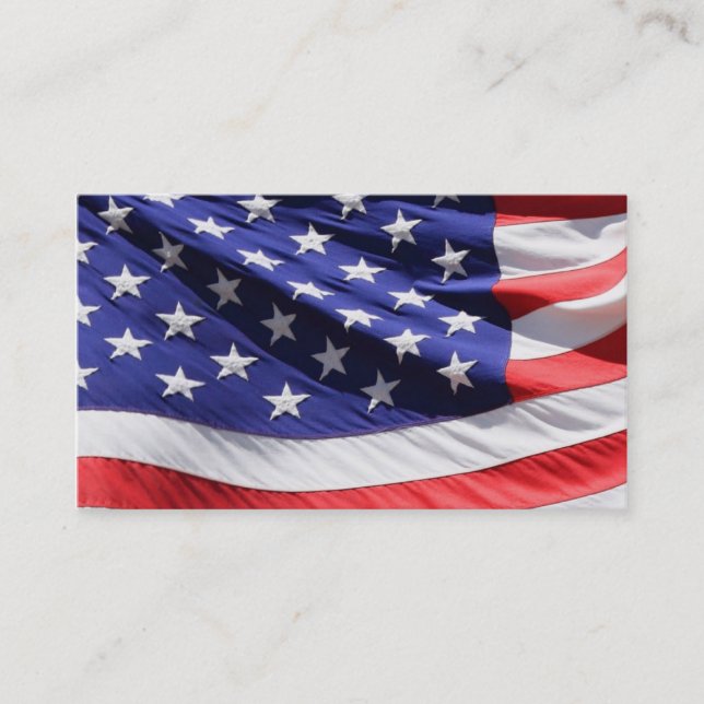 American Flag | Patriotic Soldier Veteran Military Business Card (Front)