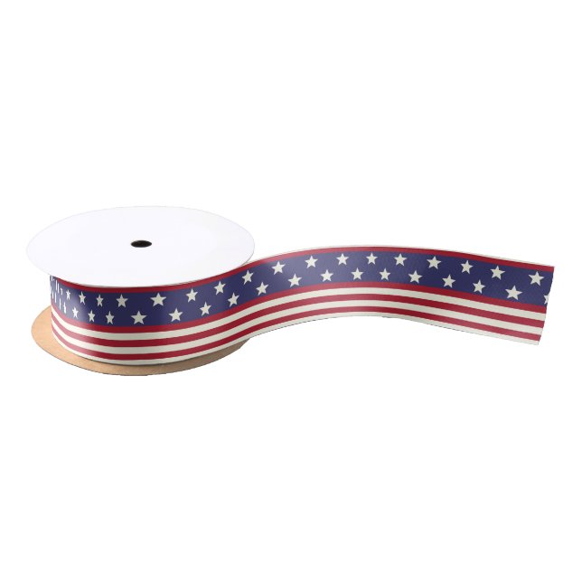 American Flag Patriotic Stars and Stripes USA Satin Ribbon (Spool)